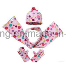 Customized Kid′s Knitting Winter Warm Polar Fleece Set